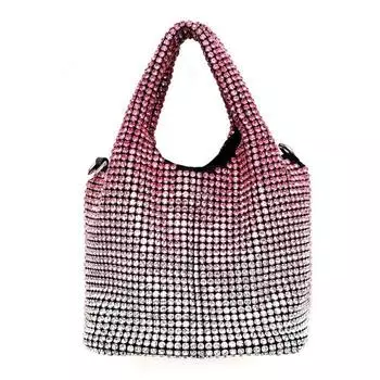 Хрустальная сумка с ручкой в градуированных тонах PEACH ACCESSORIES, розовый
