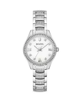 Хрустальные часы, 28,5 мм Bulova, цвет White