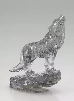 Хрустальный пазл Черный волк Bard