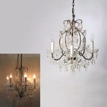 Хрустальный потолочный светильник Ravenna, 5 лампочек, с прозрачным орнаментом Dapo Leuchten, черный