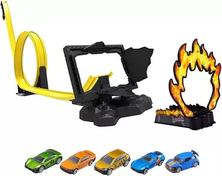 HTI, комплект TEAMSTERZ Fire Track + 5 машинок 1416441