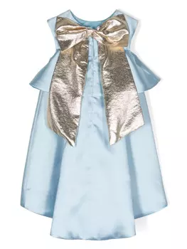 Hucklebones London атласное платье миди с бантом, синий