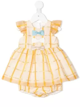 Hucklebones London комплект из клетчатого платья и блумеров, желтый