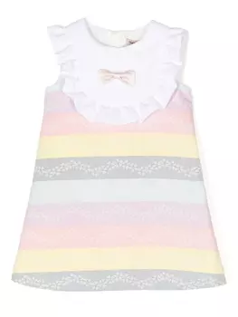 Hucklebones London платье с оборками и принтом, белый