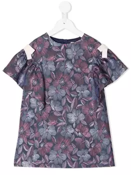 Hucklebones London платье-трапеция с оборками на рукавах, синий