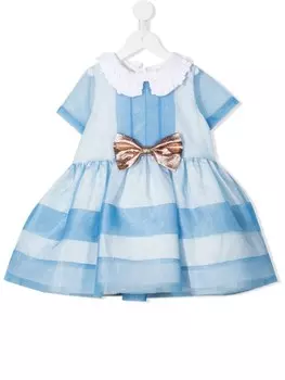 Hucklebones London расклешенное платье с бантом, синий