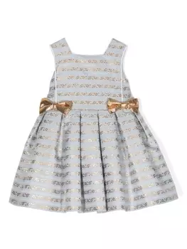 Hucklebones London жаккардовое платье миди с бантом, синий