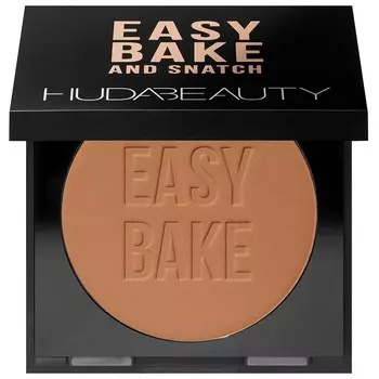HUDA BEAUTY Easy Bake and Snatch Pressed Осветляющая и закрепляющая пудра без талька, цвет Cinnamon Bun