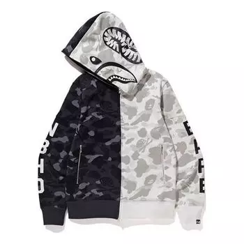 Худи A Bathing Ape x Neighborhood Shark Camo Full Zip Hoodie 'Grey'