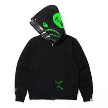 Худи A Bathing Ape x UNDEFEATED Shark Camo Full Zip Hoodie 'Black Green'