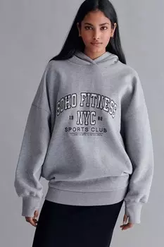 Худи Active oversize удлиненного кроя Next, серый