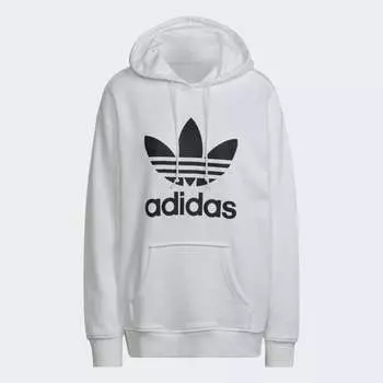 Худи adidas Adicolor Trefoil, белый/черный