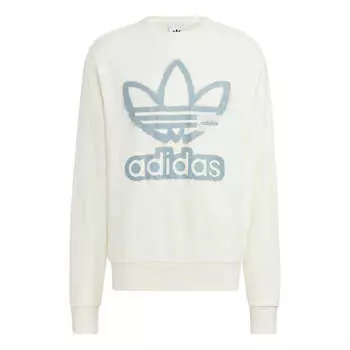 Худи Adidas Originals Adicolor Crew Chest Printing, белый