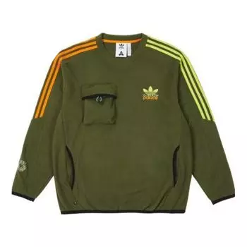 Худи adidas originals x PALACE Crossover Stripe Logo Round Neck Pullover Long Sleeves Green, зеленый
