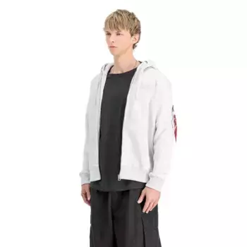 Худи Alpha Industries Back Print Zip, серый