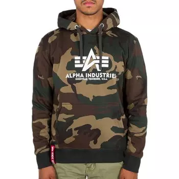 Худи Alpha Industries Basic Camo, зеленый