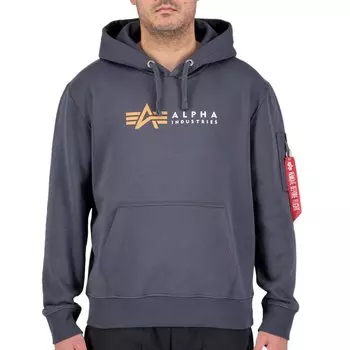 Худи Alpha Industries Label, серый