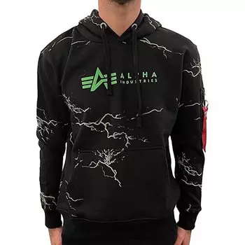 Худи Alpha Industries Lightning Aop, черный