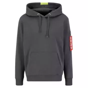 Худи Alpha Industries Red Stripe, серый
