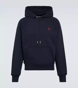 Худи Ami de Cur из хлопкового джерси Ami Paris, синий