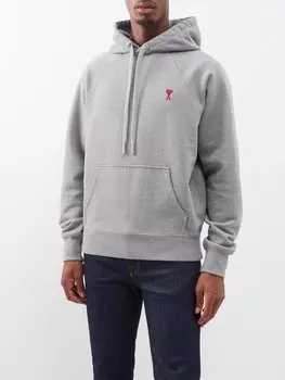 Худи ami de cur из органического хлопка с логотипом AMI, серый