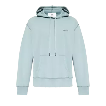 Худи Ami Logo Embroidered 'Aqua Marine', синий