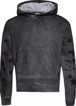 Худи Amiri Pigment Spray Star Hoodie 'Heather Black', черный