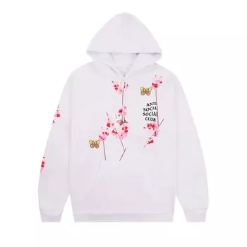 Худи Anti Social Social Club Kkoch Butterflies Full Embroidery Hoodie White, белый