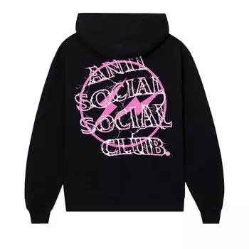 Худи Anti Social Social Club x Fragment Design Bolt 'Black/Pink', черный