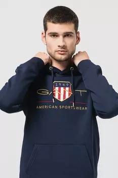 Худи Archive Shield с вышитым логотипом Gant, синий