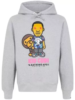 Худи Baby Milo из коллаборации с Kid Cudi A BATHING APE, серый