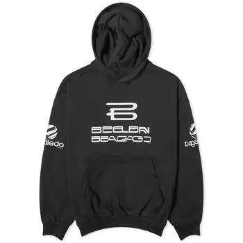 Худи Balenciaga Ai Logo Popover Hoody, цвет Washed Black & White