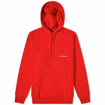 Худи Balenciaga Back Logo Popover, цвет Bright Red & White