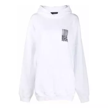 Худи Balenciaga Barcode Cotton Hoodie 'White', белый