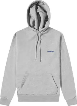 Худи Balenciaga BB Corporate Hoodie 'Heather Grey/Royal Blue', серый