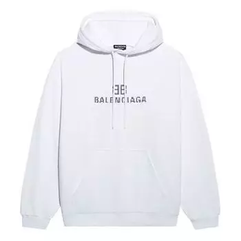 Худи Balenciaga BB Pixel Medium Fit Hoodie 'White', белый