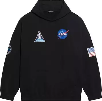 Худи Balenciaga Boxy Hoodie 'Black/White', черный