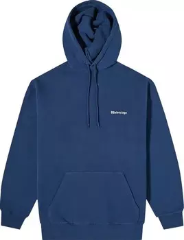 Худи Balenciaga Corporate Logo Popover Hoodie 'Nautical Blue/White', синий