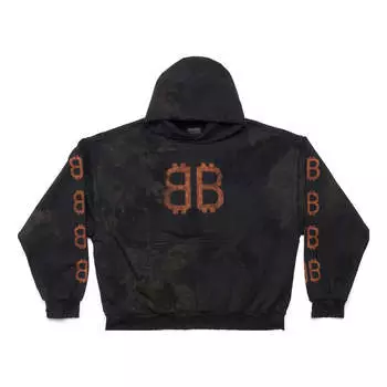 Худи Balenciaga Crypto Hoodie Medium Fit 'Black Faded', черный