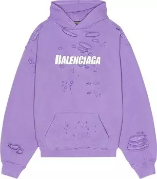 Худи Balenciaga Destroyed Hoodie 'Light Purple/White', фиолетовый