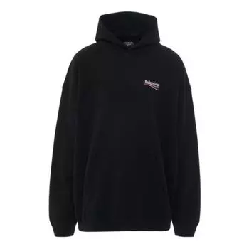 Худи Balenciaga Embroidered Political Campaign Oversized Hoodie 'Black', черный
