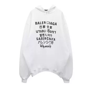 Худи Balenciaga Languages Sport Hoodie 'White', белый