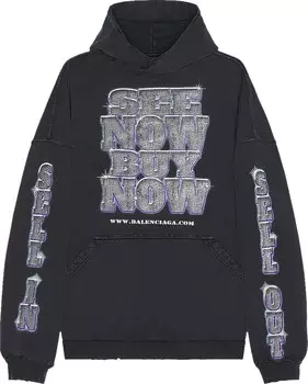 Худи Balenciaga Large Fit 'Faded Black', черный