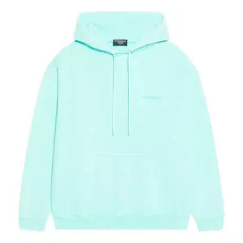 Худи Balenciaga Logo Hoodie Medium Fit 'Terquesa', зеленый