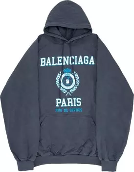 Худи Balenciaga Oversized Hoodie 'Marine Blue', синий