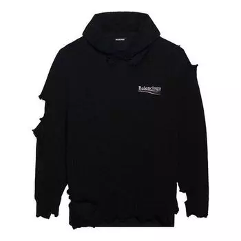 Худи Balenciaga Political Campaign Destroyed Hoodie 'Black', черный
