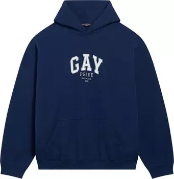 Худи Balenciaga Pride Boxy Hoodie 'Navy/White/Grey', синий