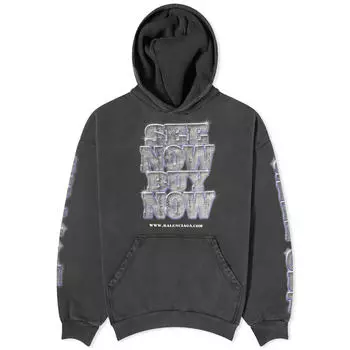 Худи Balenciaga See Now Buy Now Popover Hoody, цвет Faded Black