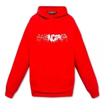 Худи Balenciaga SS22 Logo Hoodie 'Red', красный