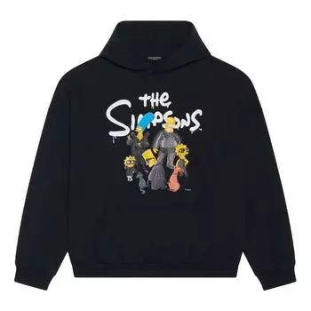 Худи Balenciaga x THE SIMPSONS Cotton Hoodie Wide Fit 'Black', черный